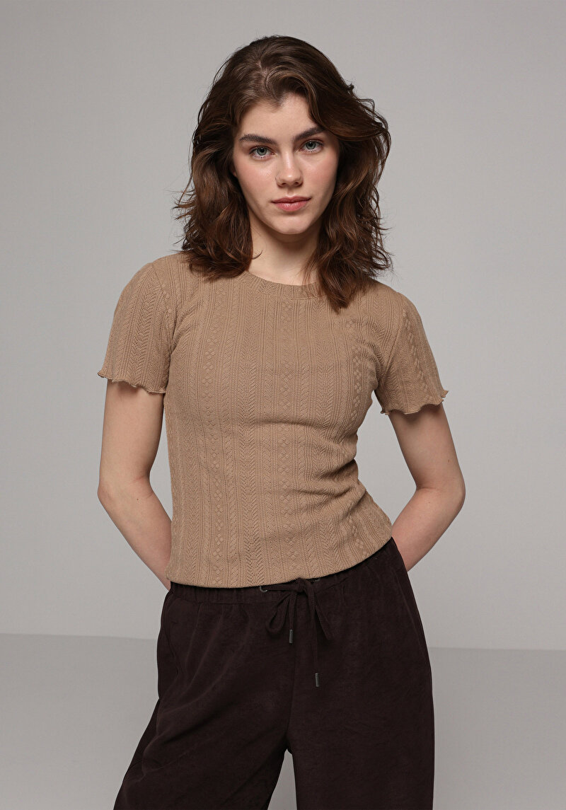 Imagine a Pulover Cu Mâneci Scurte De Dama Maro Slim Fit  Cl1077736