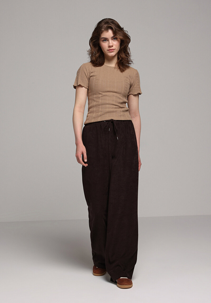 Afișați detalii pentru Pulover Cu Mâneci Scurte De Dama Maro Slim Fit  Cl1077736