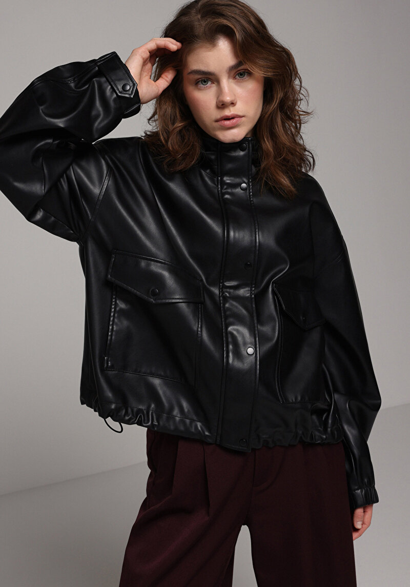 Imagine a Jacheta De Dama Negru Regular Fit Cl1077931