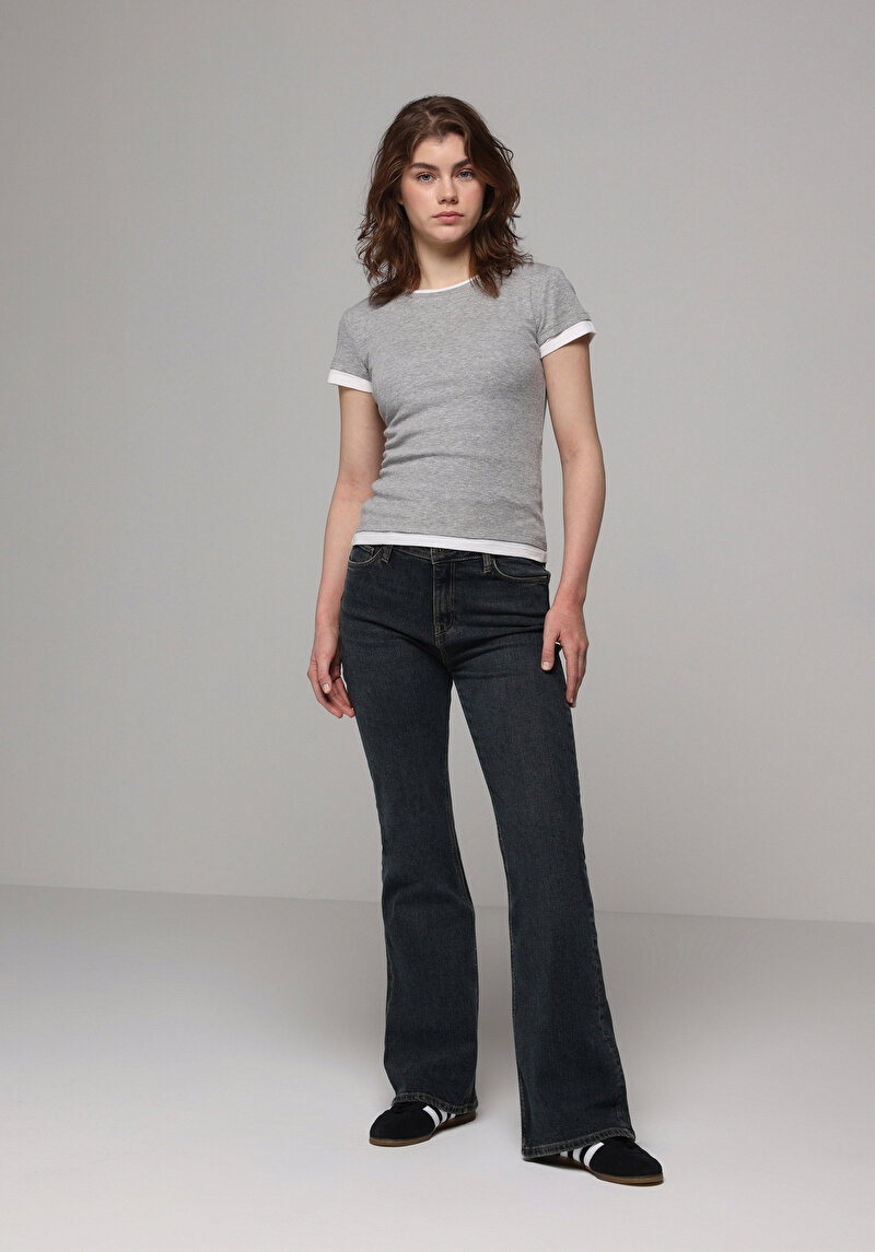 Imagine a Pantaloni De Dama Albastru Inchis Regular Fit 791 Monica Cl1078203