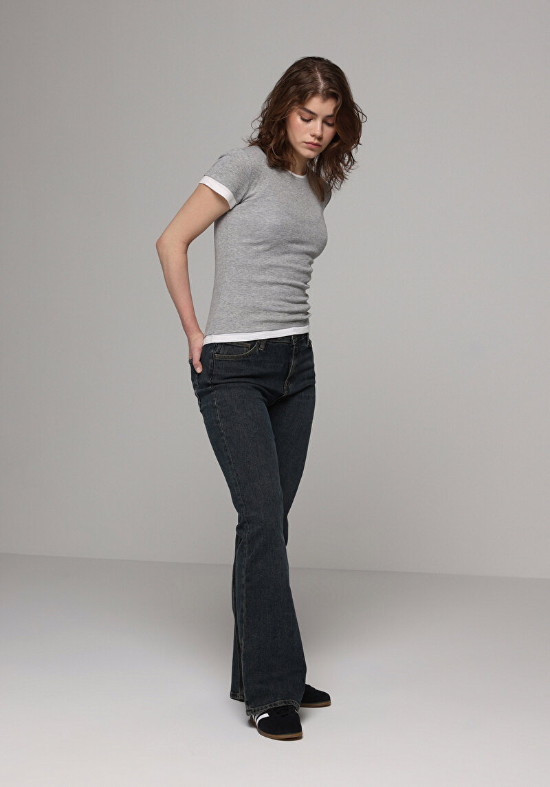 Imagine a Pantaloni De Dama Albastru Inchis Regular Fit 791 Monica Cl1078203