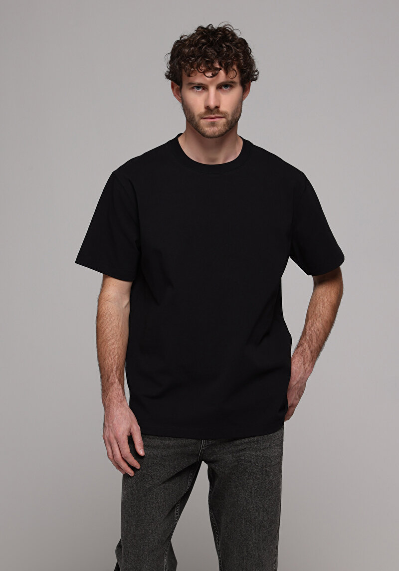 Afișați detalii pentru Tricou Cu Maneca Scurta De Barbati Negru Comfort Fit  Cl1077597