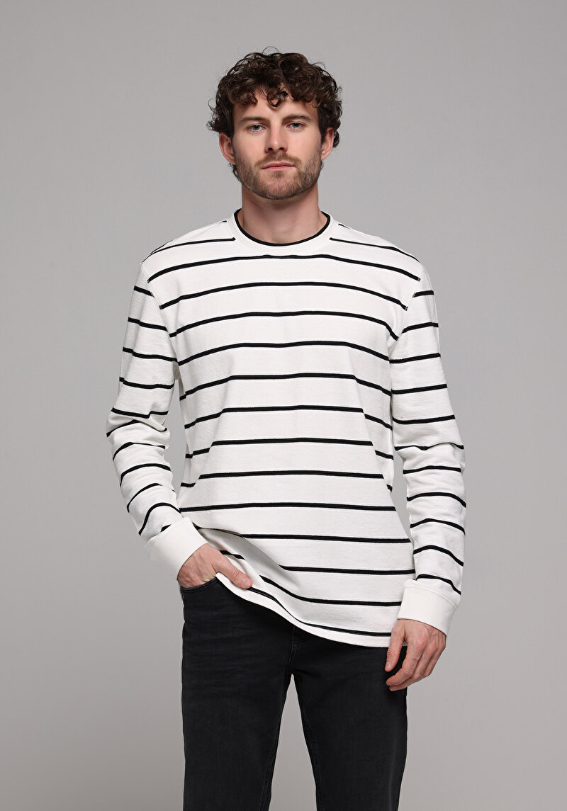 Imagine a Tricou Cu Maneca Lunga De Barbati Alb Comfort Fit Cl1077803