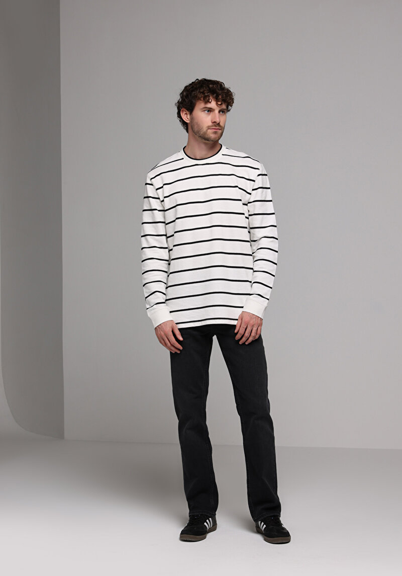 Imagine a Tricou Cu Maneca Lunga De Barbati Alb Comfort Fit Cl1077803