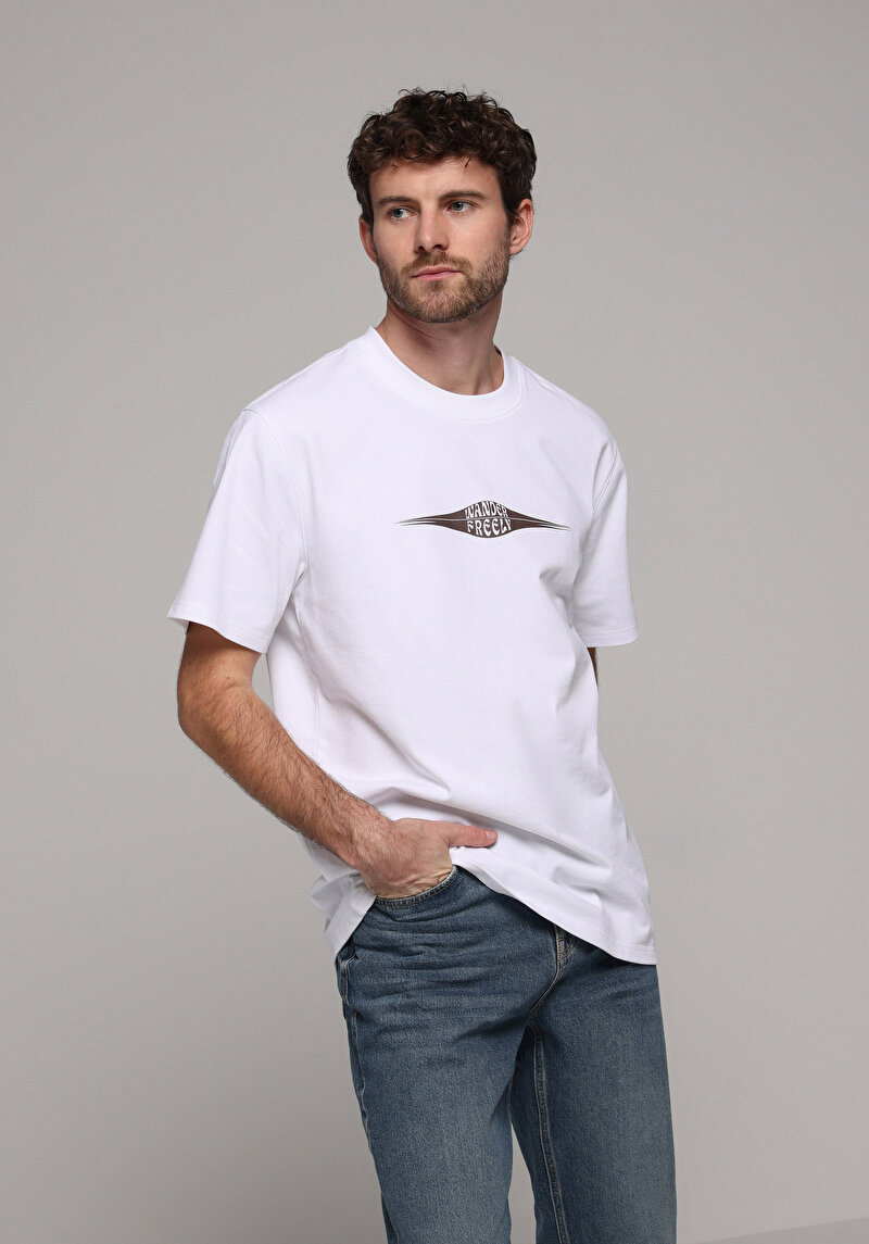 Imagine a Tricou Cu Maneca Scurta De Barbati Alb Comfort Fit Cl1077594