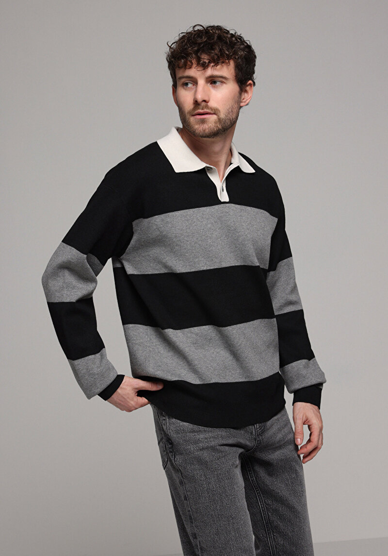 Imagine a Pulover De Barbati Negru Comfort Fit Cl1077608