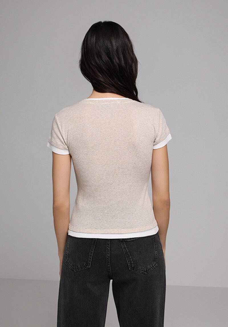 Imagine a Pulover Cu Mâneci Scurte De Dama Slim Fit Cl1077970