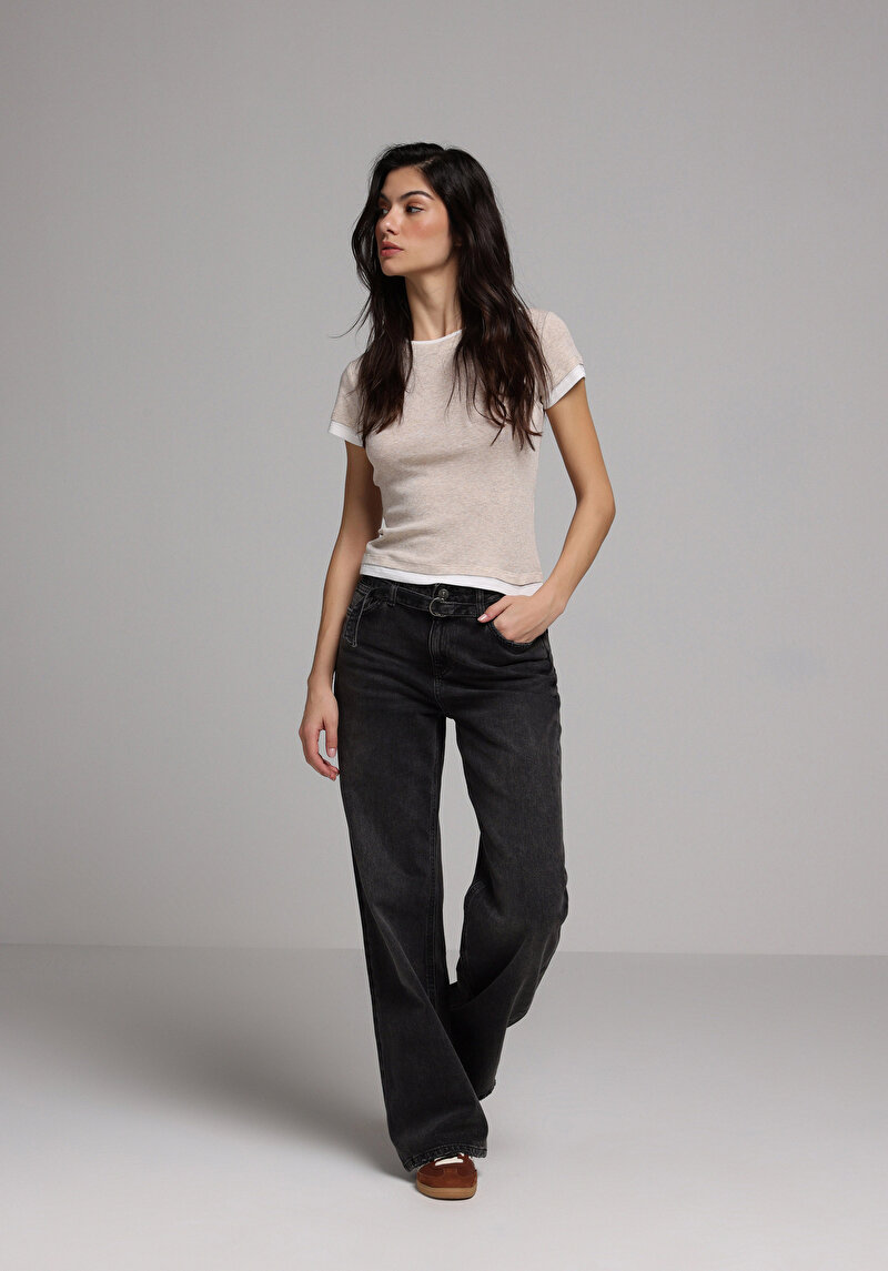 Afișați detalii pentru Pulover Cu Mâneci Scurte De Dama  Slim Fit  Cl1077970