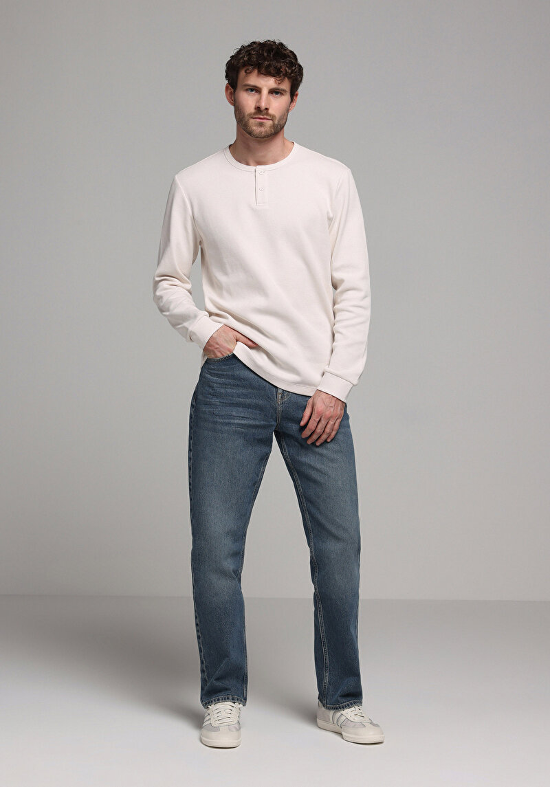 Imagine a Tricou Cu Maneca Lunga De Barbati Bej Regular Fit Cl1078190