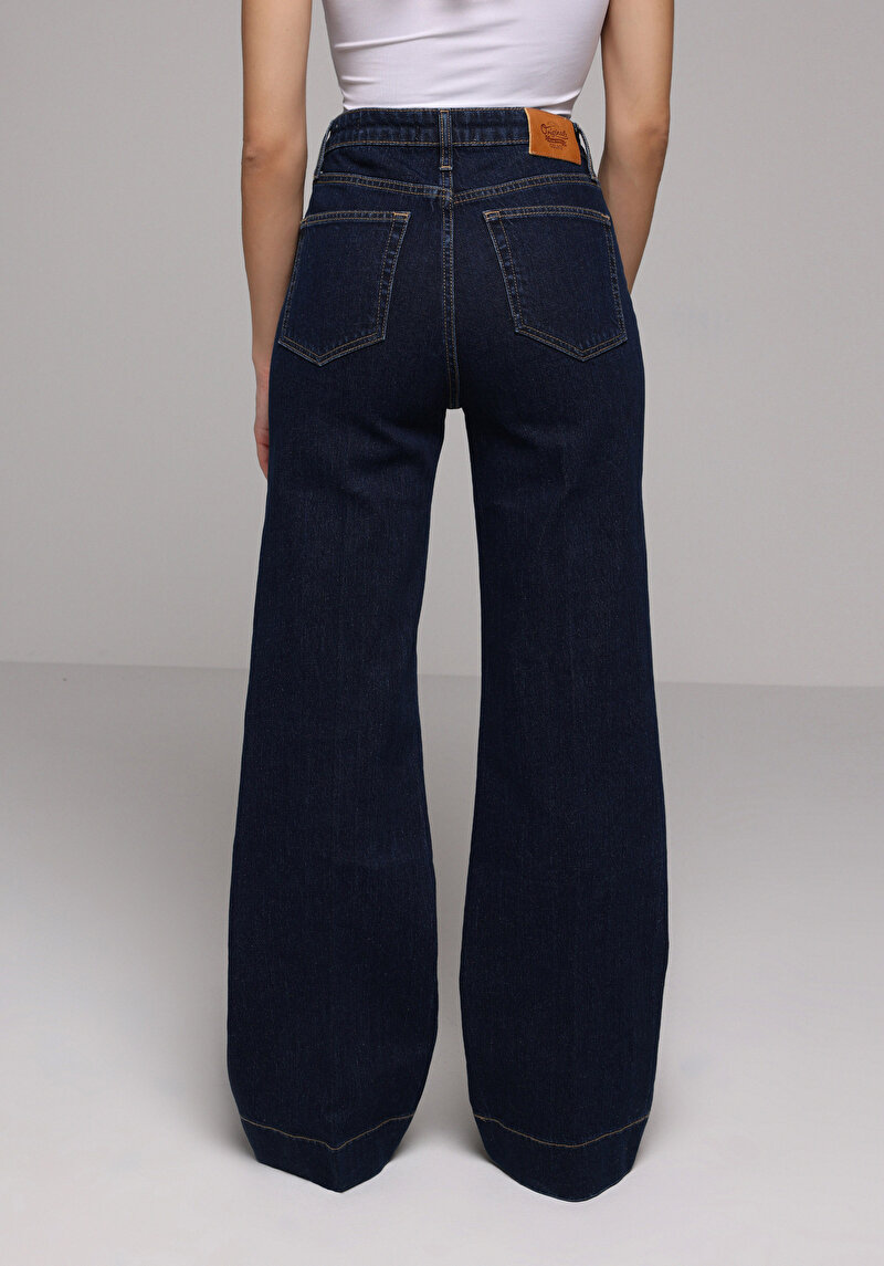 Imagine a Pantaloni De Dama Albastru Inchis Regular Fit 793 Monica Cl1078205