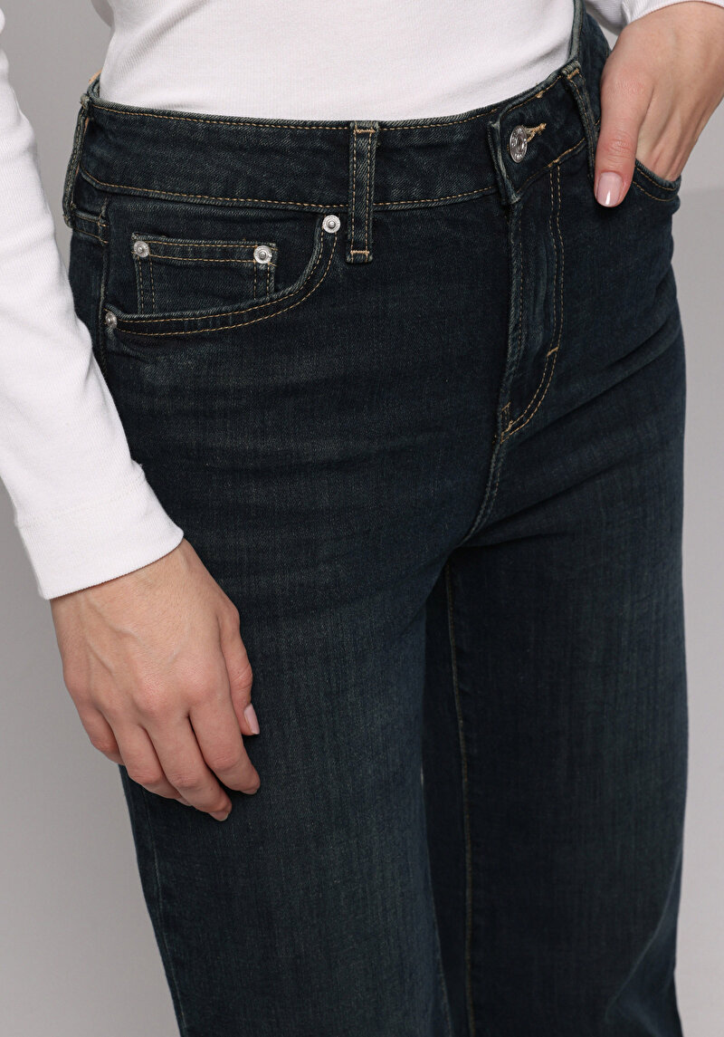 Afișați detalii pentru Pantaloni De Dama Albastru Inchis Regular Fit 793 Monica Cl1078437