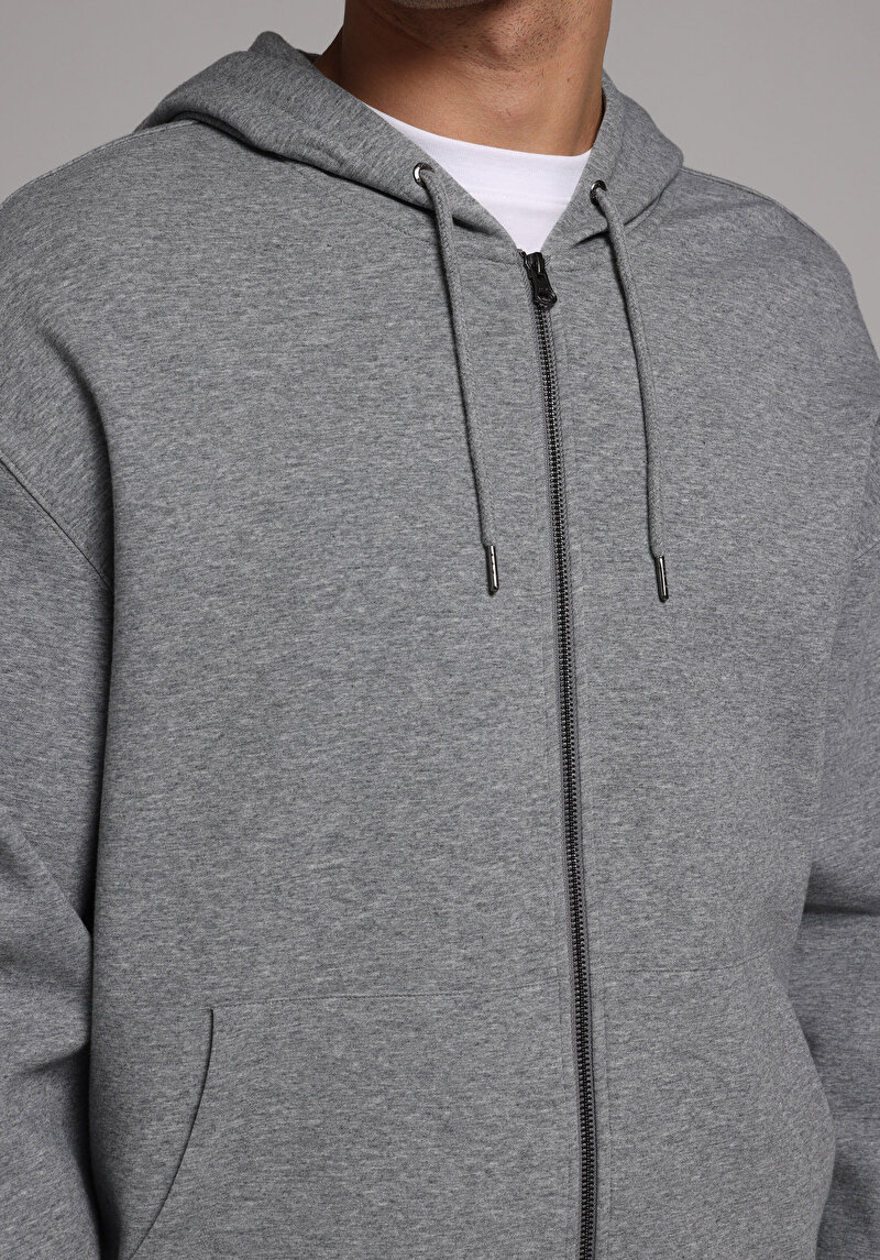 Imagine a Hanorac / Bluza De Barbati Gri Oversize Fit Cl1078142