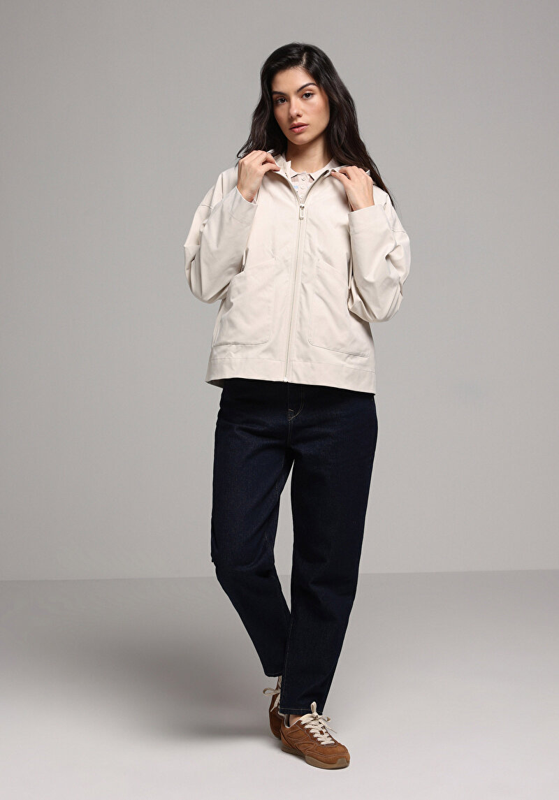 Afișați detalii pentru Jacheta De Ploaıe De Dama Ecru Regular Fit  Cl1077680