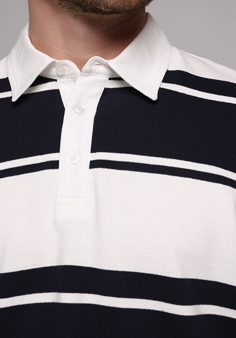 Imagine a Tricou Cu Maneca Lunga De Barbati Albastru Marin Comfort Fit Cl1077434