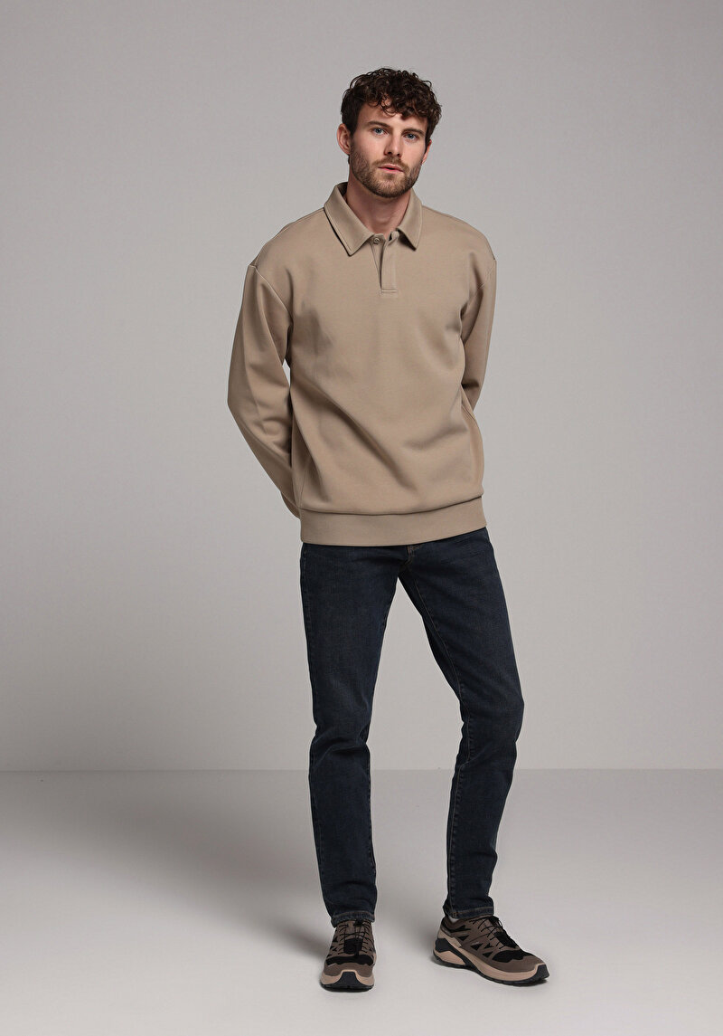 Imagine a Hanorac / Bluza De Barbati Bej Comfort Fit Cl1077621