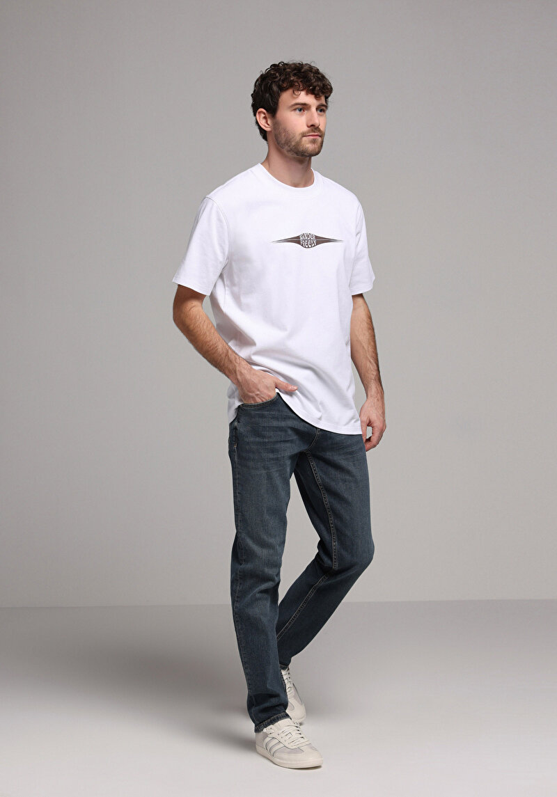 Imagine a Pantaloni De Barbati Albastru Inchis Straight Fit 044 Karl Cl1078157