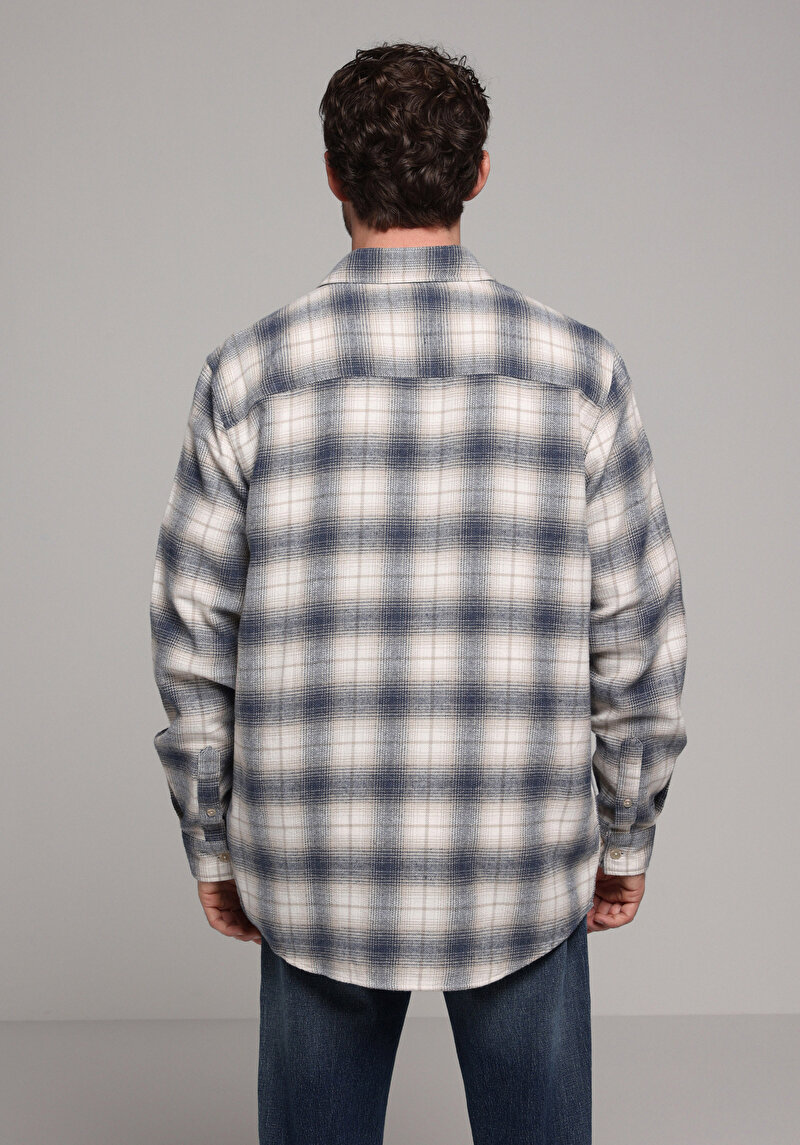 Imagine a Camasa Cu Maneca Lunga De Barbati Albastru Comfort Fit Cl1077505