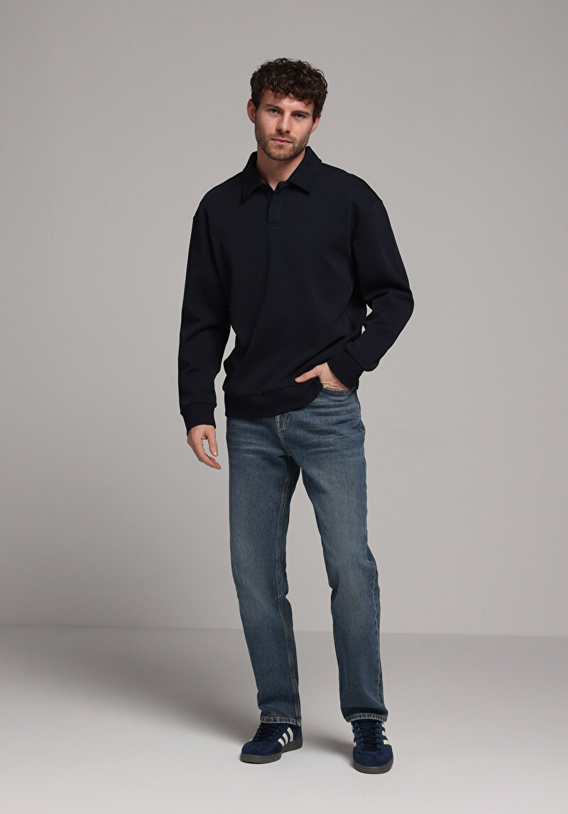 Afișați detalii pentru Hanorac / Bluza De Barbati Albastru Marin Comfort Fit  Cl1077621