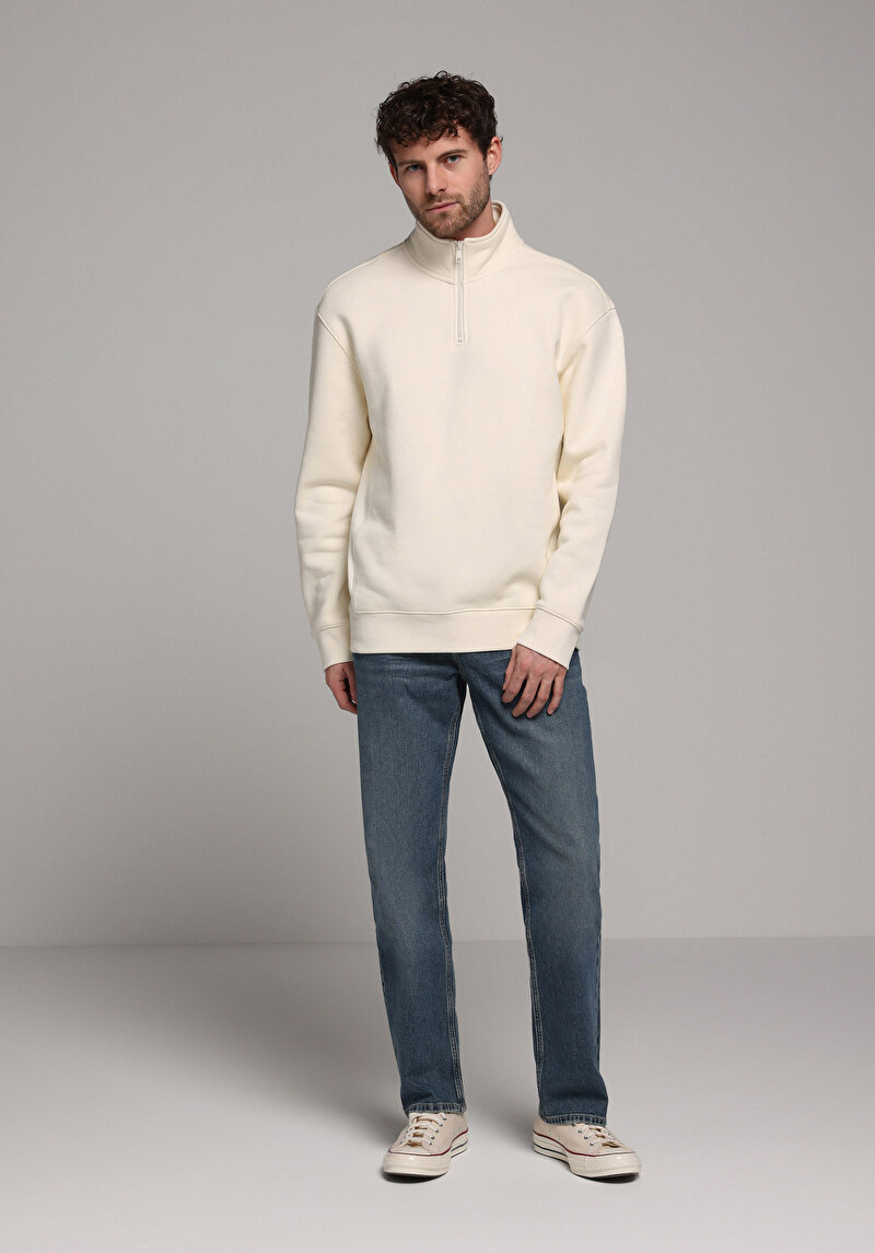 Imagine a Hanorac / Bluza De Barbati Ecru Comfort Fit Cl1078075