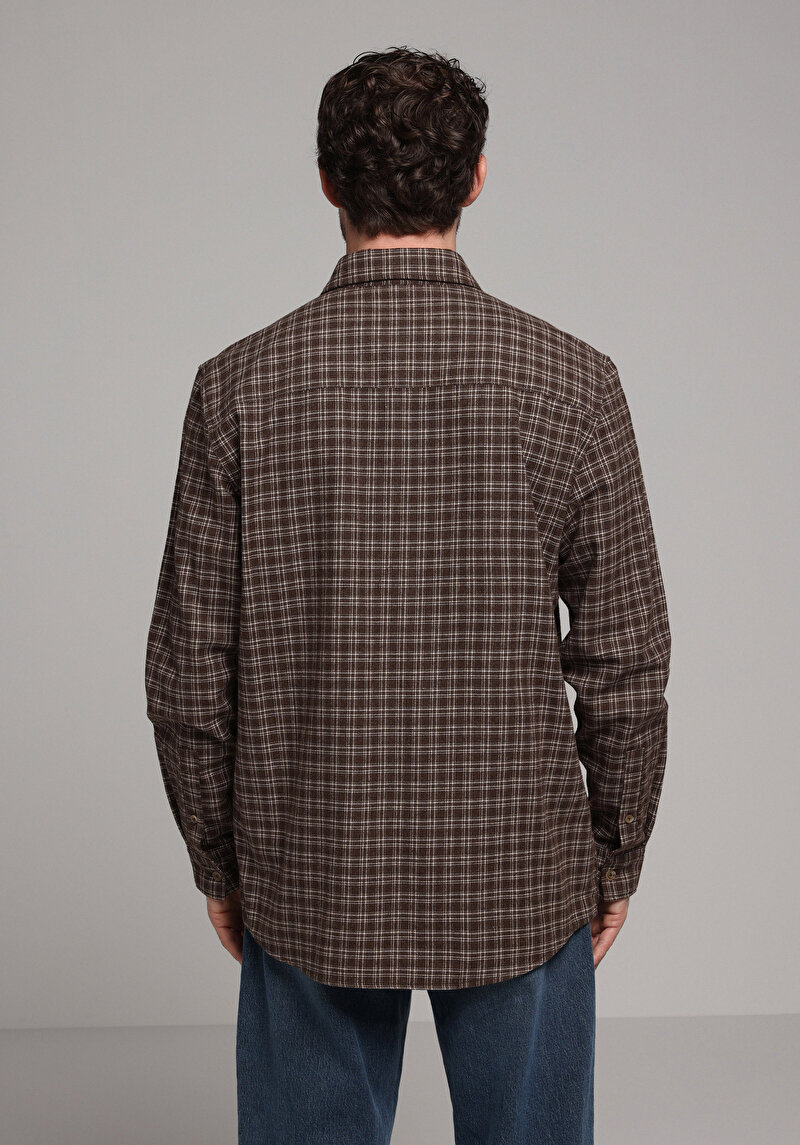 Imagine a Camasa Cu Maneca Lunga De Barbati Maro Comfort Fit Cl1078148