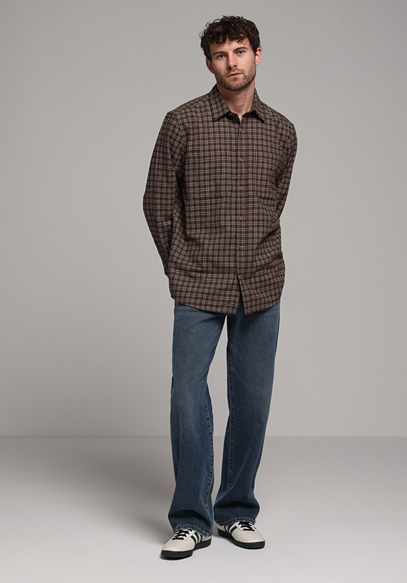 Imagine a Camasa Cu Maneca Lunga De Barbati Maro Comfort Fit Cl1078148