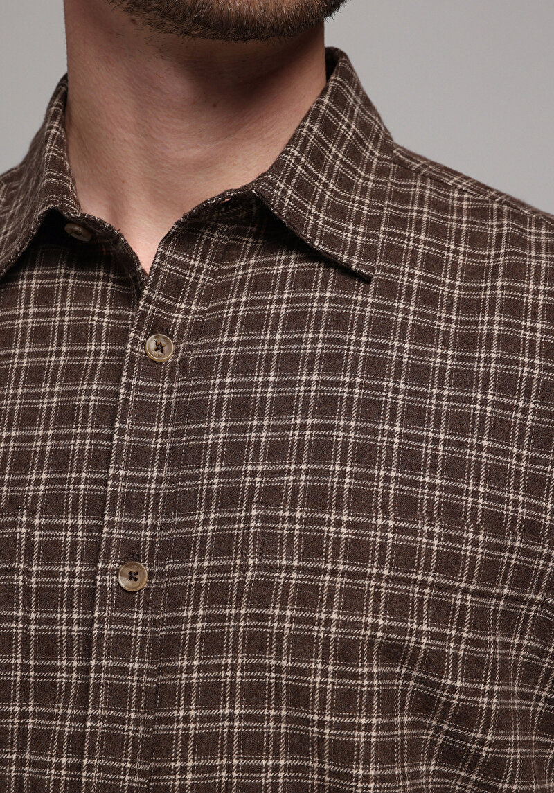 Imagine a Camasa Cu Maneca Lunga De Barbati Maro Comfort Fit Cl1078148