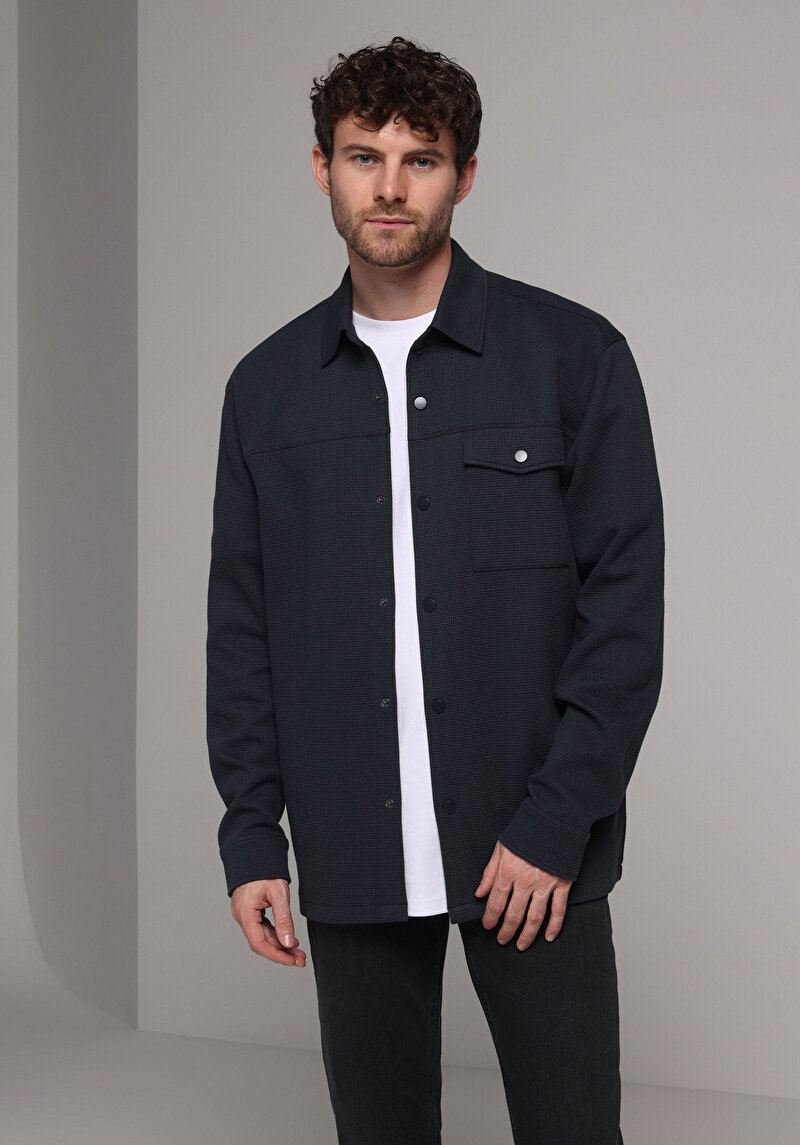 Imagine a Jacheta De Barbati Albastru Marin Comfort Fit Cl1078320