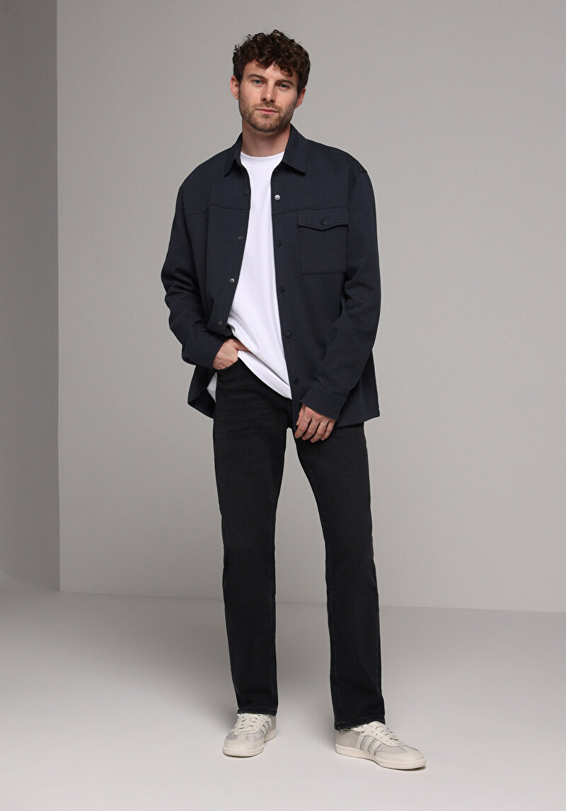 Imagine a Jacheta De Barbati Albastru Marin Comfort Fit Cl1078320