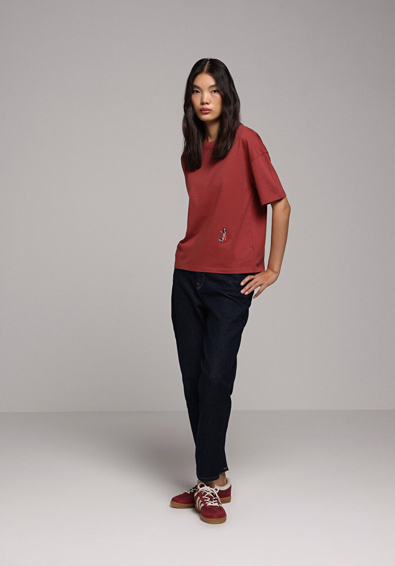 Imagine a Tricou Cu Maneca Scurta De Dama Roşu Regular Fit Cl1077681