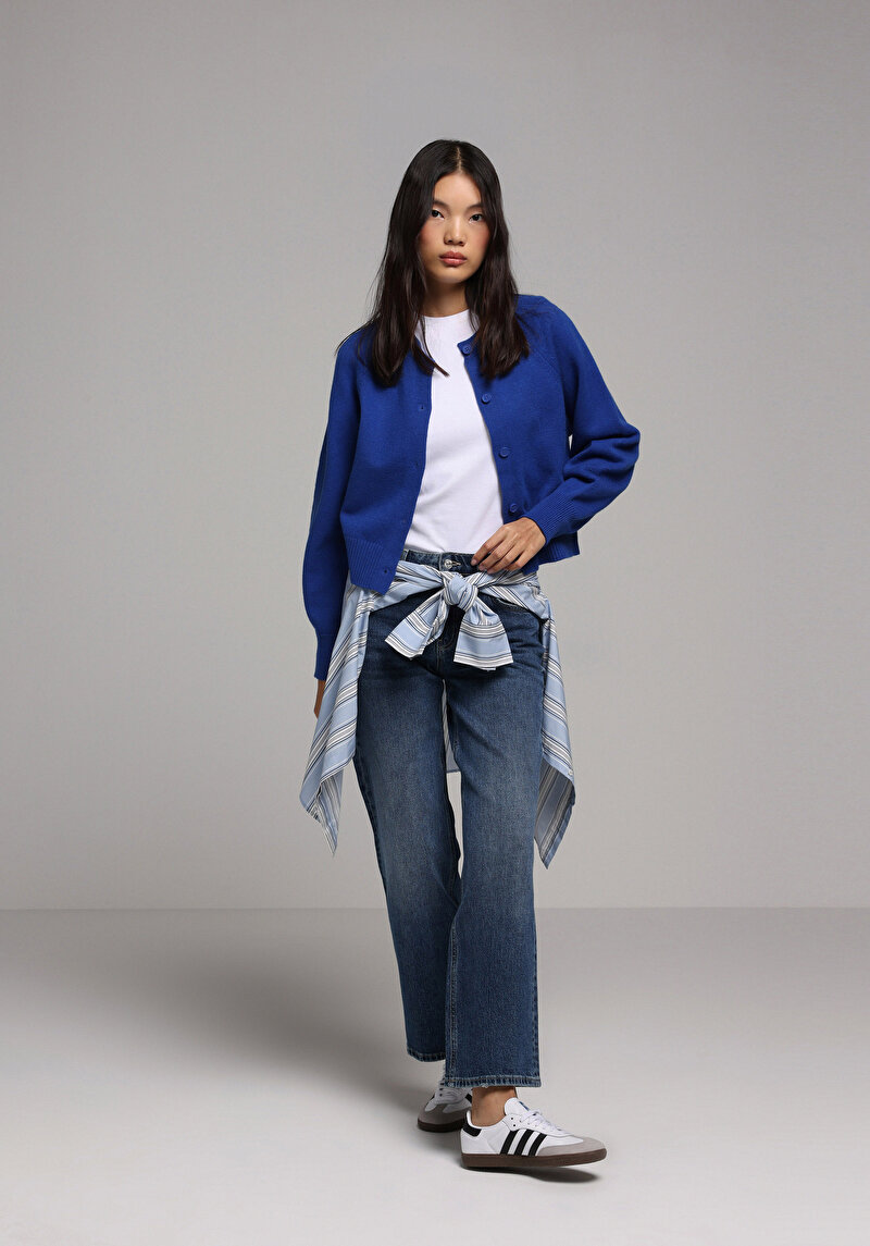 Afișați detalii pentru Cardigan De Dama Albastru Regular Fit  Cl1077912