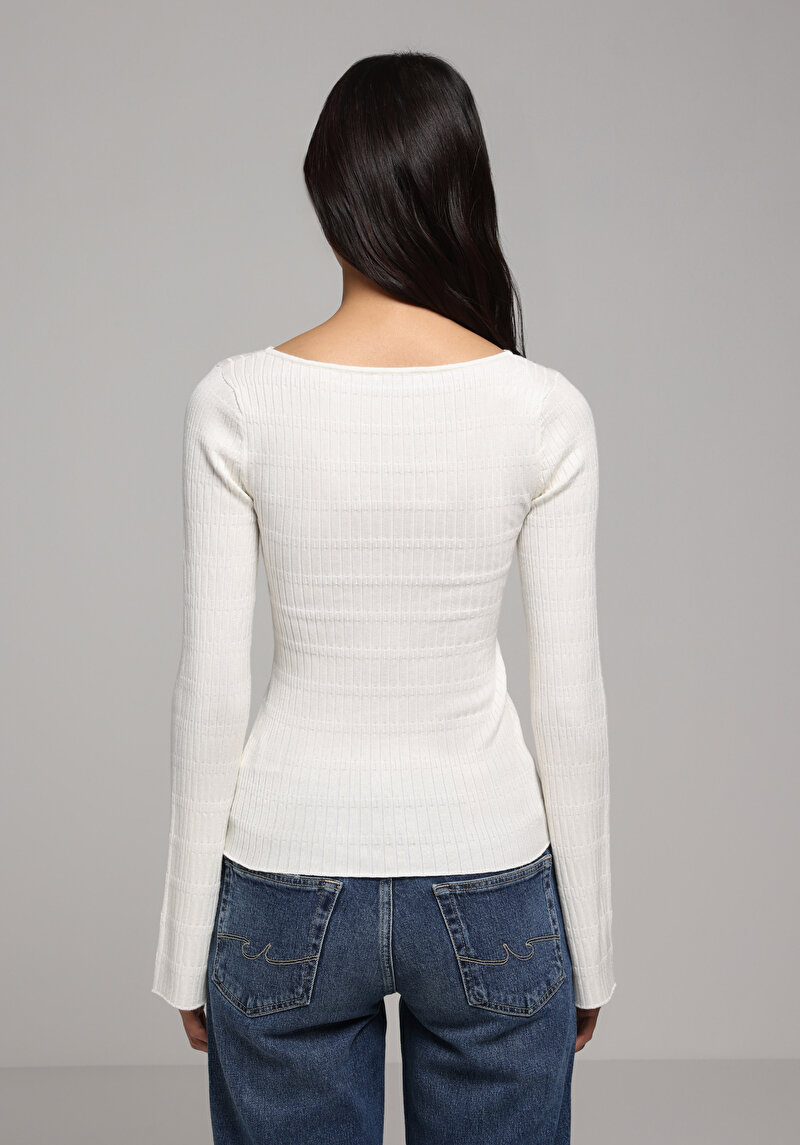 Imagine a Pulover De Dama Alb Slim Fit Cl1077158