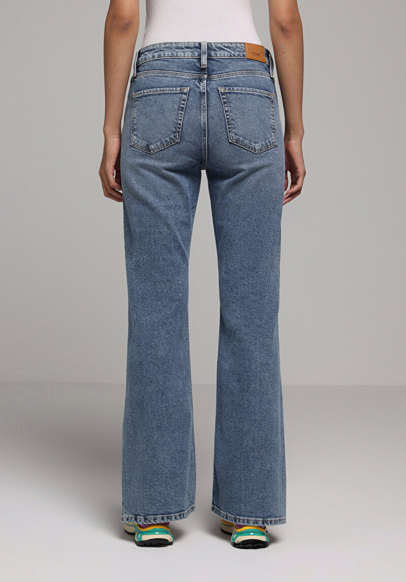 Imagine a Pantaloni De Dama Albastru Regular Fit 791 Monica Cl1077408