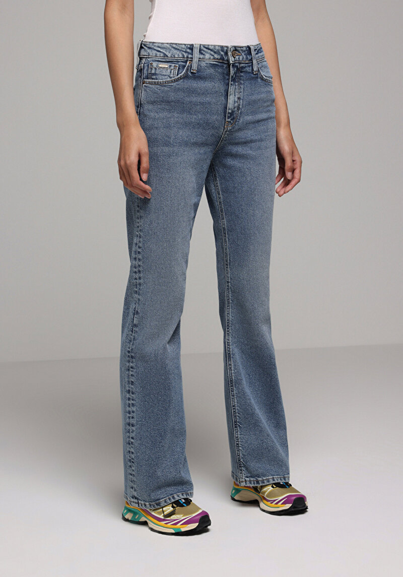 Afișați detalii pentru Pantaloni De Dama Albastru Regular Fit 791 Monica Cl1077408