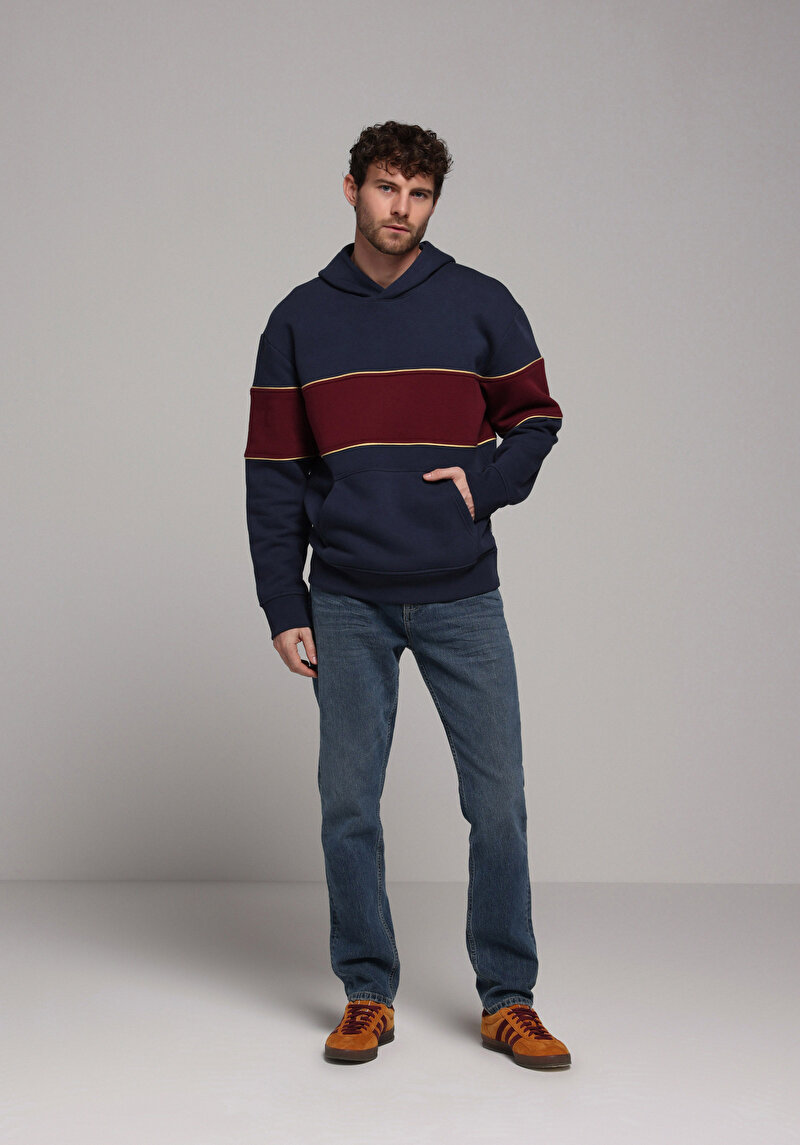 Imagine a Hanorac / Bluza De Barbati Albastru Marin Comfort Fit Cl1077572