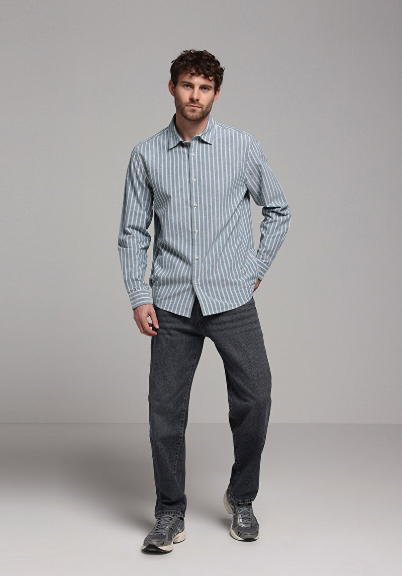 Afișați detalii pentru Camasa Cu Maneca Lunga De Barbati Verde Regular Fit  Cl1077590