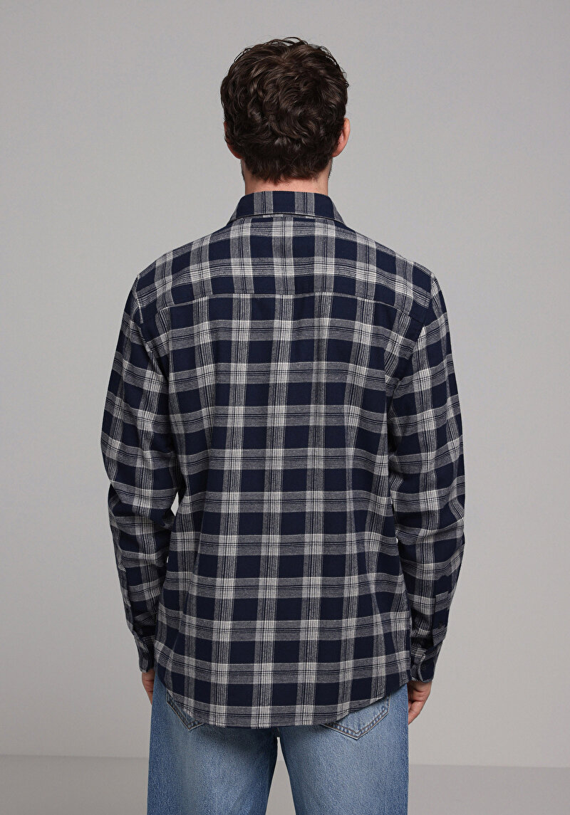 Afișați detalii pentru Camasa Cu Maneca Lunga De Barbati Albastru Marin Regular Fit  Cl1078147