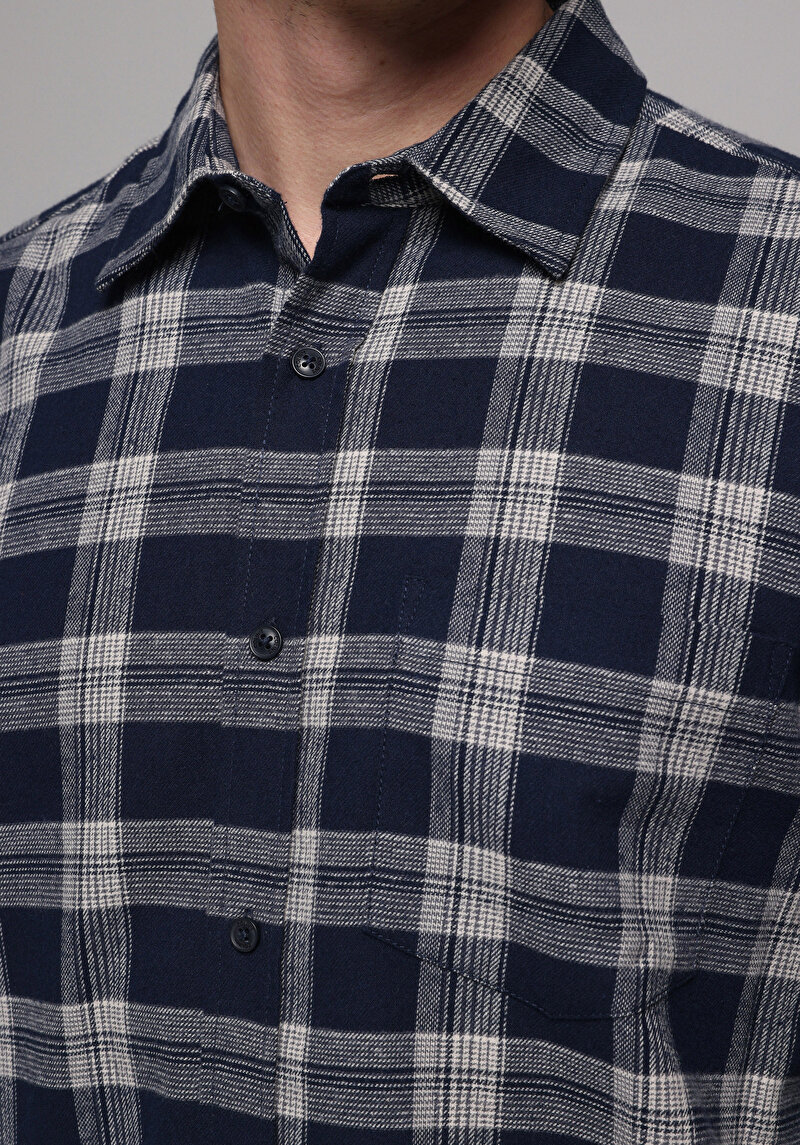 Afișați detalii pentru Camasa Cu Maneca Lunga De Barbati Albastru Marin Regular Fit  Cl1078147