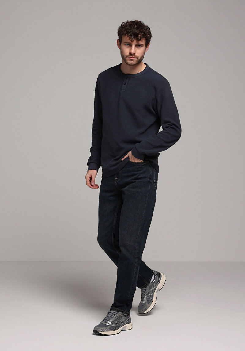 Afișați detalii pentru Tricou Cu Maneca Lunga De Barbati Antracit Regular Fit  Cl1078190