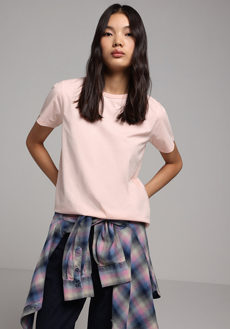 Imagine a Tricou Cu Maneca Scurta De Dama Roz Regular Fit  Cl1079029