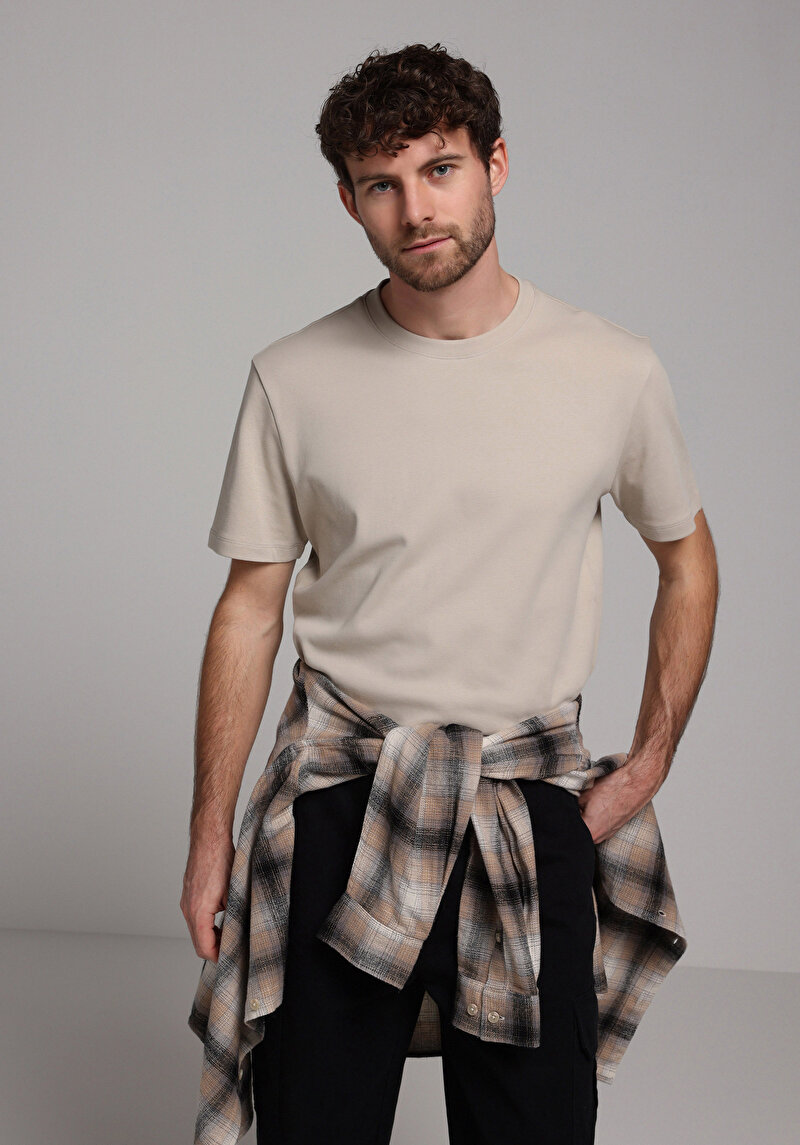 Imagine a Tricou Cu Maneca Scurta De Barbati Alb Regular Fit Cl1080108