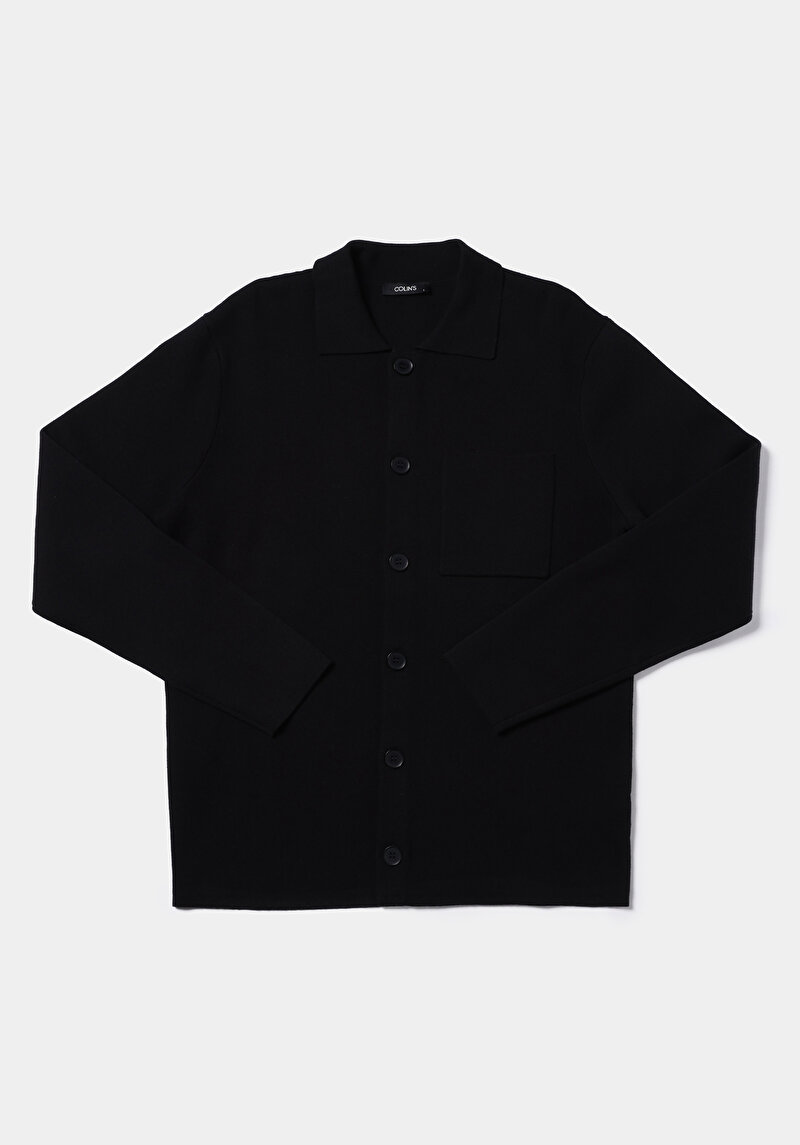 Imagine a Cardigan De Barbati Negru Regular Fit Cl1077938