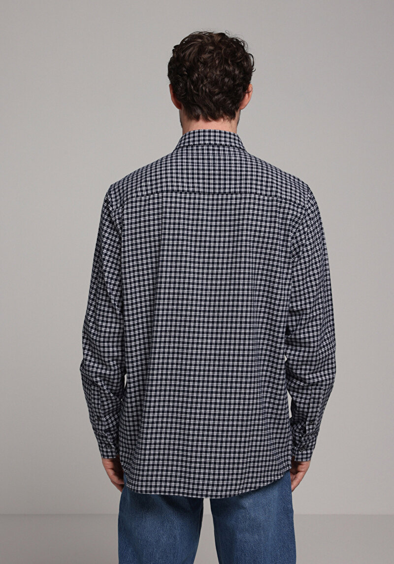 Afișați detalii pentru Camasa Cu Maneca Lunga De Barbati Albastru Marin Comfort Fit  Cl1077705