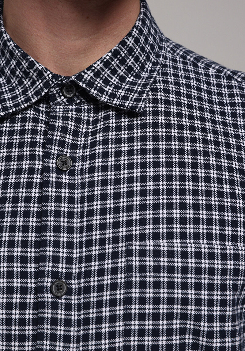 Afișați detalii pentru Camasa Cu Maneca Lunga De Barbati Albastru Marin Comfort Fit  Cl1077705