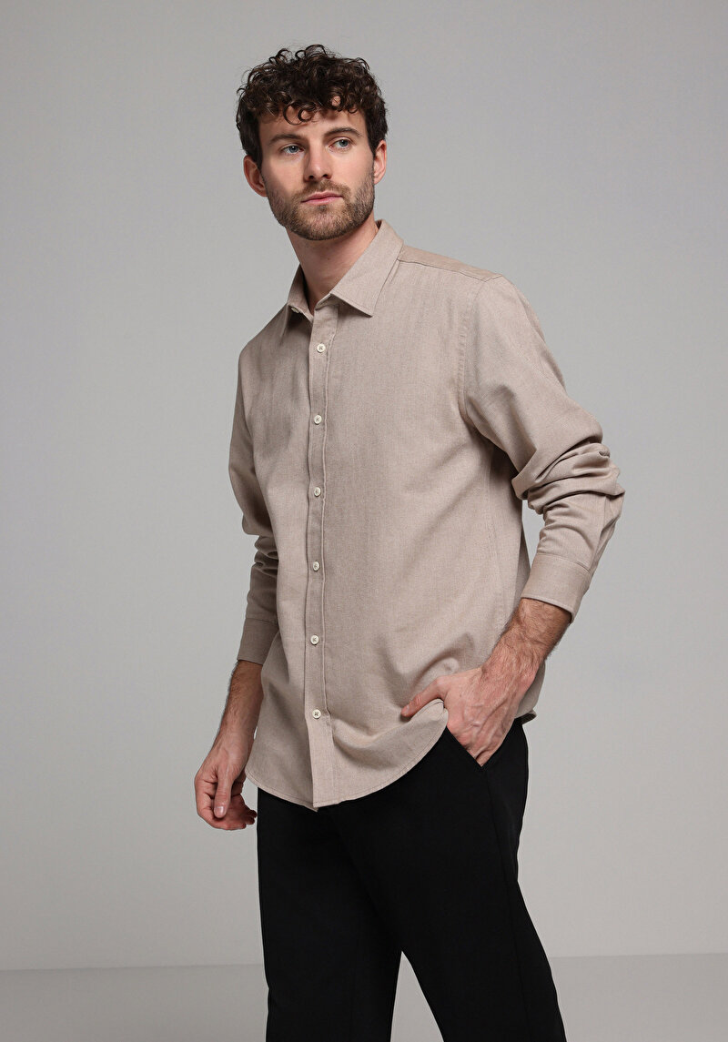 Imagine a Camasa Cu Maneca Lunga De Barbati  Regular Fit  Cl1078055