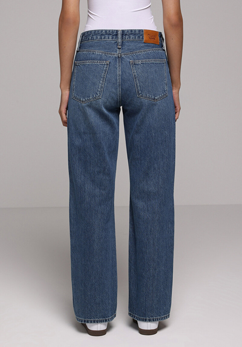 Afișați detalii pentru Pantaloni De Dama Albastru Straight Fit  Cl1078212