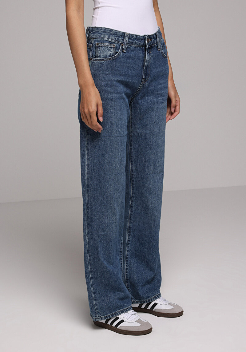 Afișați detalii pentru Pantaloni De Dama Albastru Straight Fit  Cl1078212