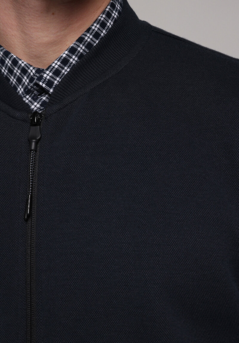 Imagine a Jacheta De Barbati Albastru Marin Slim Fit Cl1078300