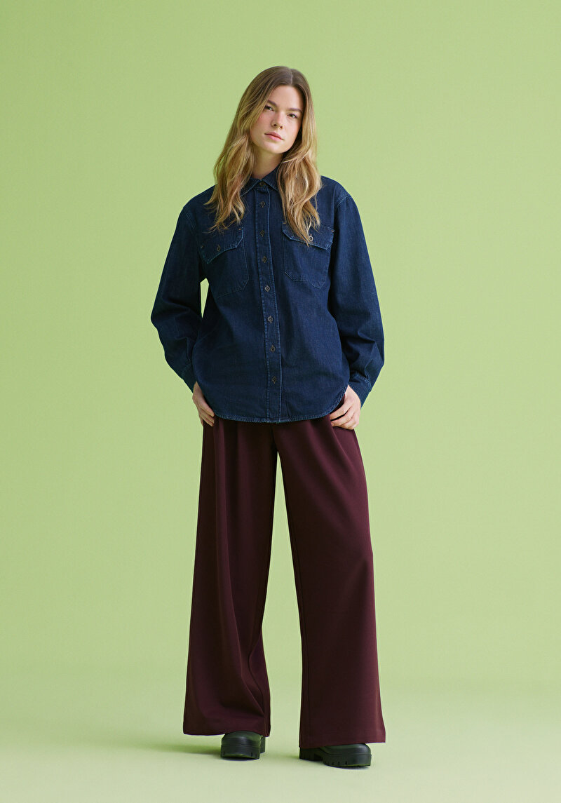 Imagine a Camasa Cu Maneca Lunga De Dama Albastru Inchis Regular Fit Cl1078314