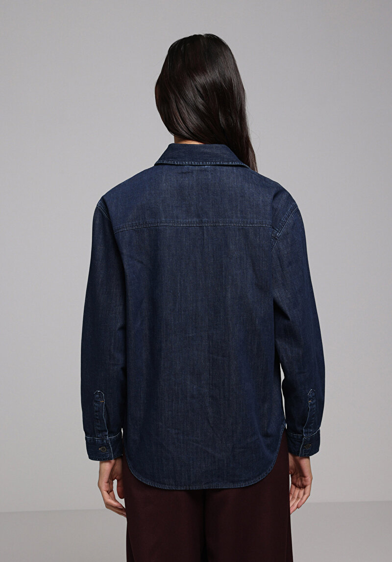 Afișați detalii pentru Camasa Cu Maneca Lunga De Dama Albastru Inchis Regular Fit  Cl1078314