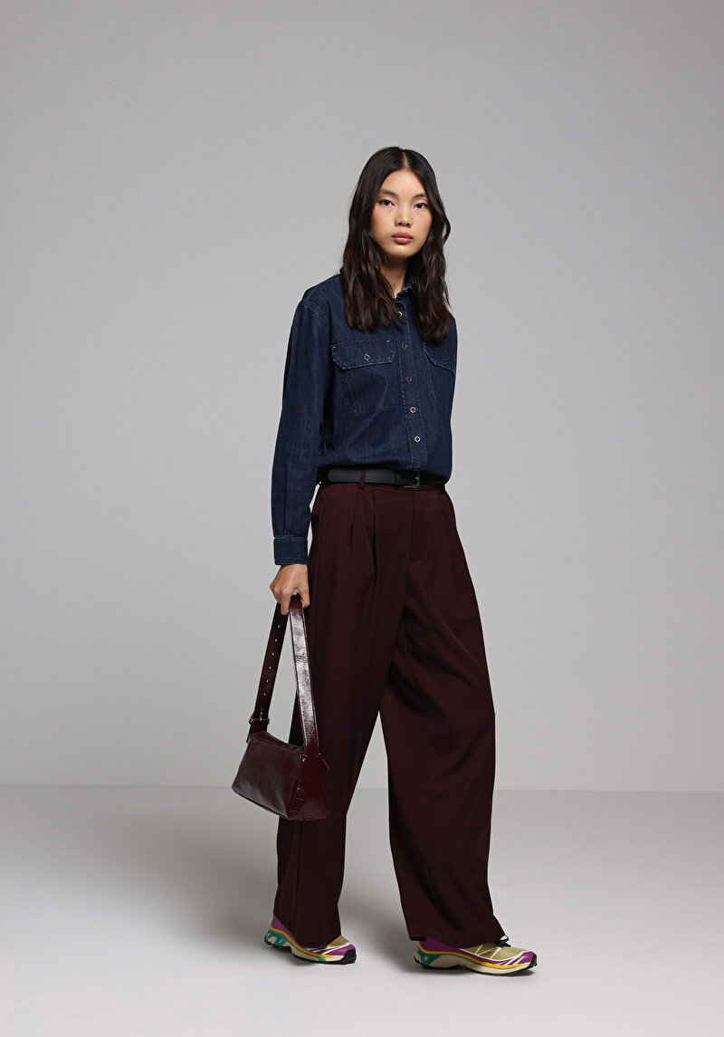 Imagine a Camasa Cu Maneca Lunga De Dama Albastru Inchis Regular Fit Cl1078314